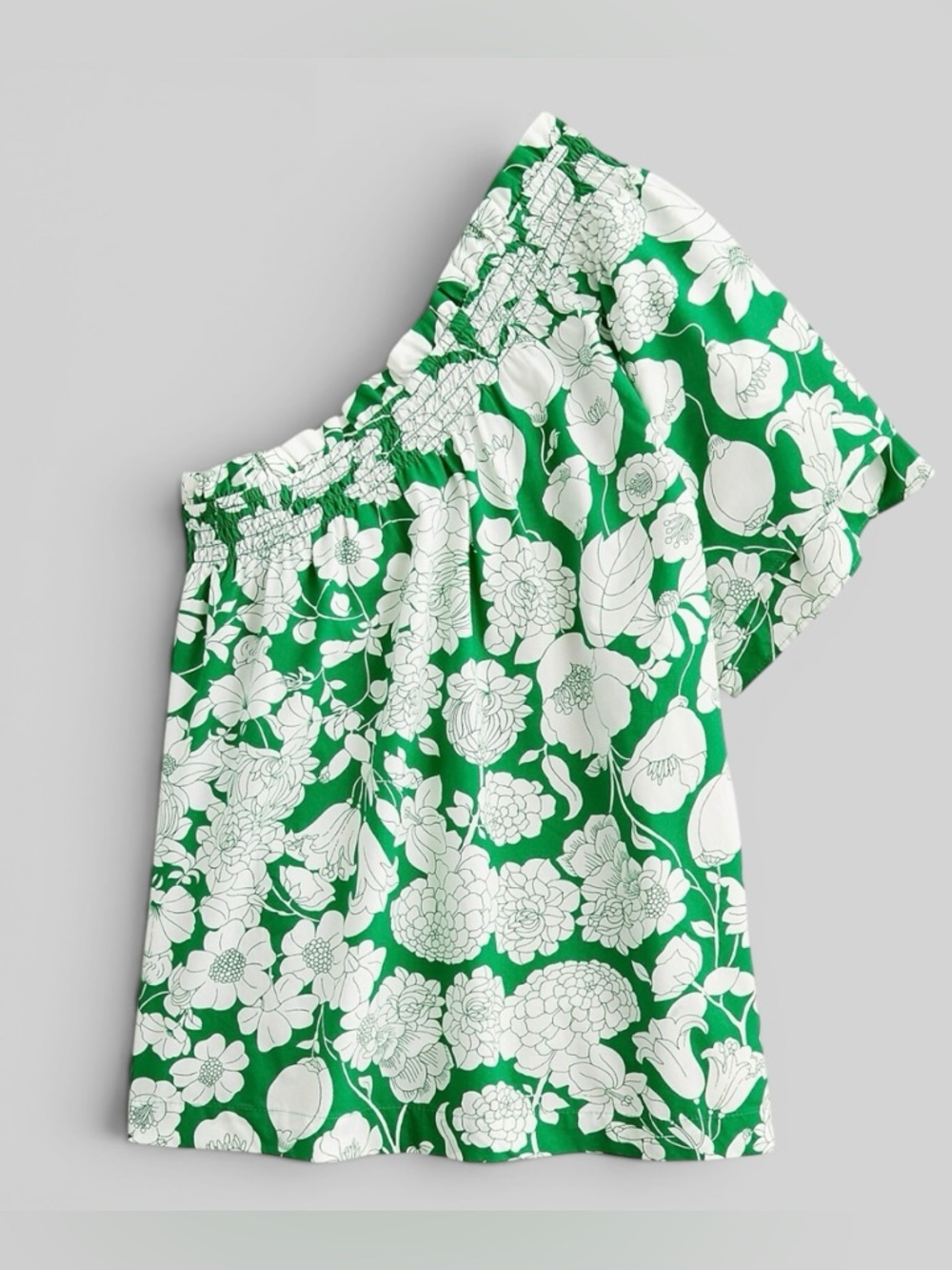 J.Crew Smocked one-shoulder top in Kelly floral Size S NWT - Picture 6 of 7